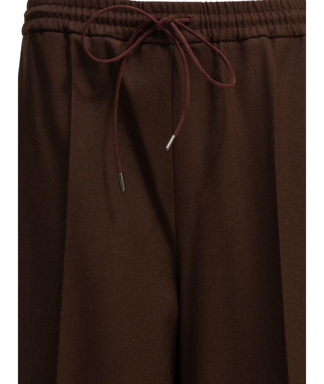 MAX MARA Бордовые шерстяные прямые брюки, фото 3