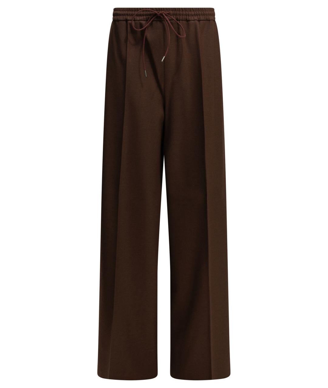 MAX MARA Бордовые шерстяные прямые брюки, фото 1