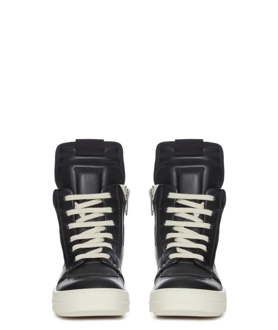 RICK OWENS Черные кожаные кеды, фото 2