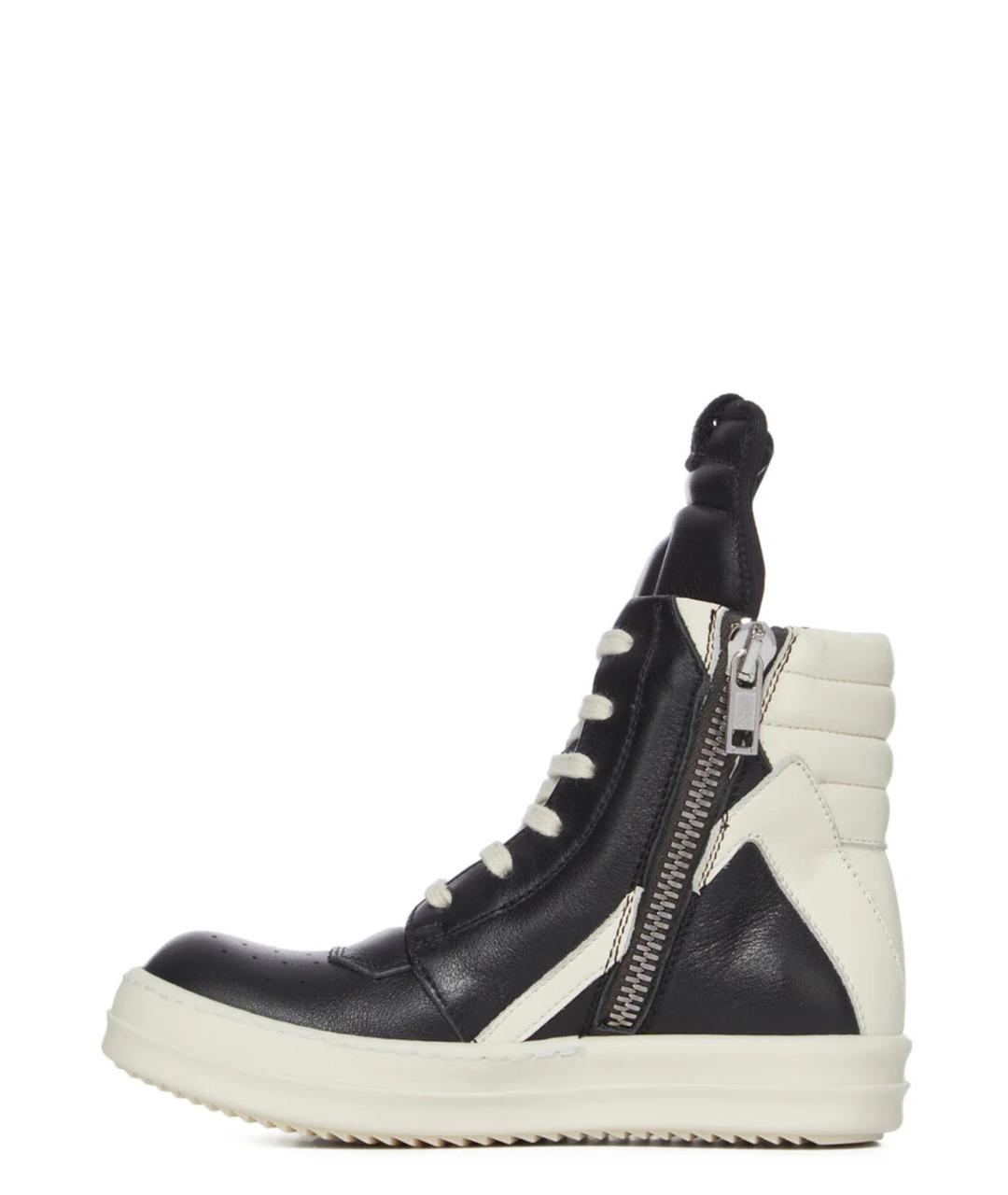 RICK OWENS Черные кожаные кеды, фото 3