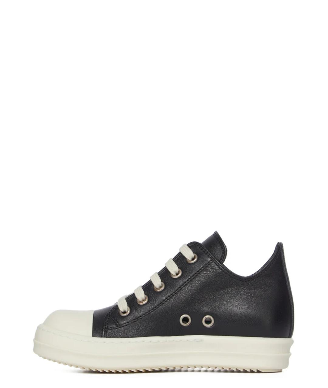 RICK OWENS Черные кожаные кеды, фото 3