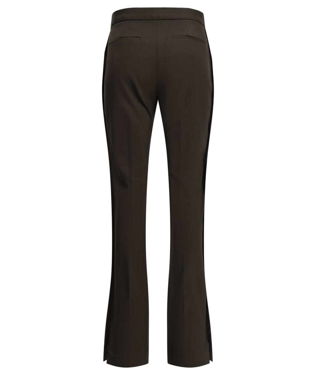 SPORTMAX Коричневые шерстяные прямые брюки, фото 2