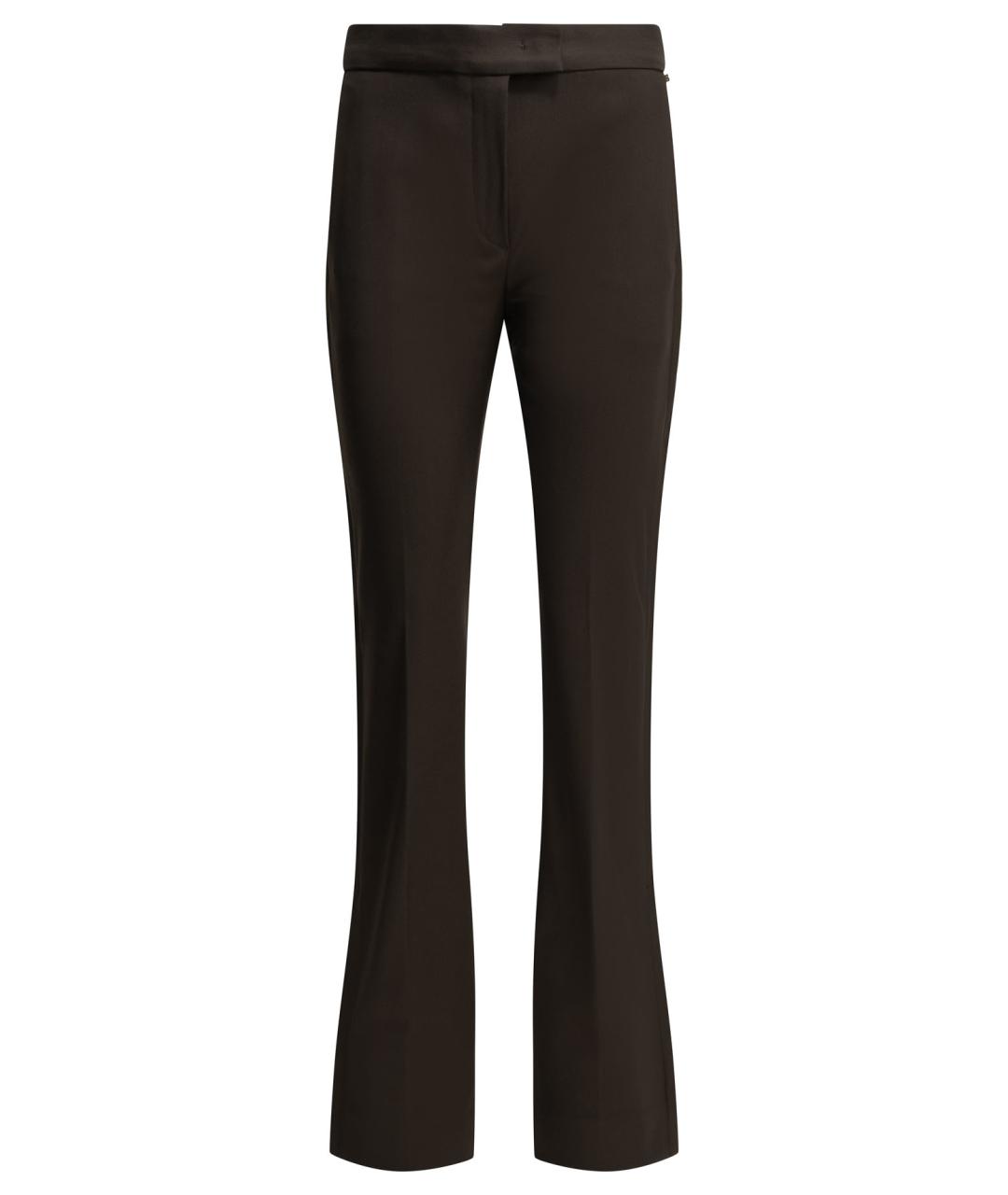 SPORTMAX Коричневые шерстяные прямые брюки, фото 1