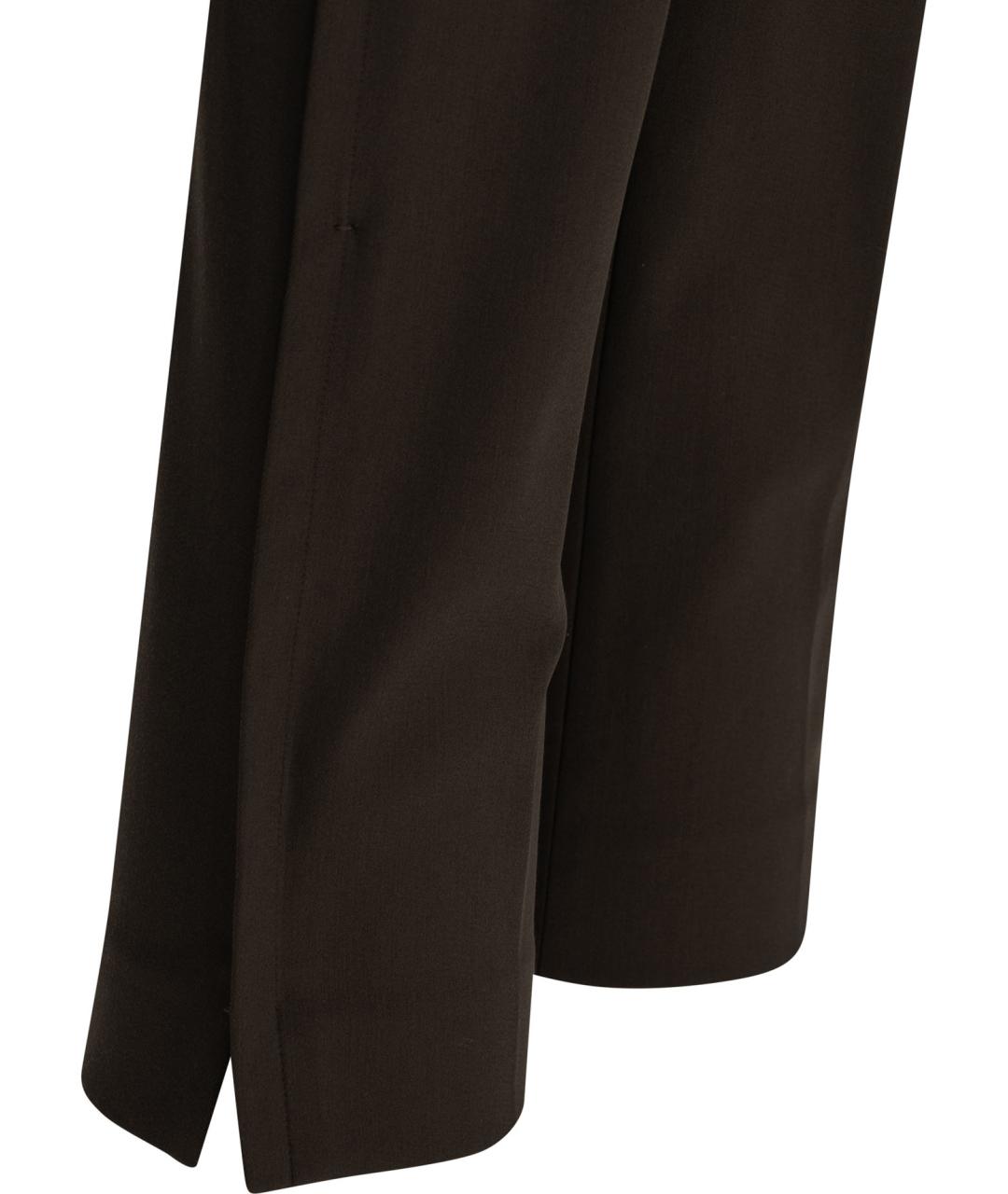 SPORTMAX Коричневые шерстяные прямые брюки, фото 4