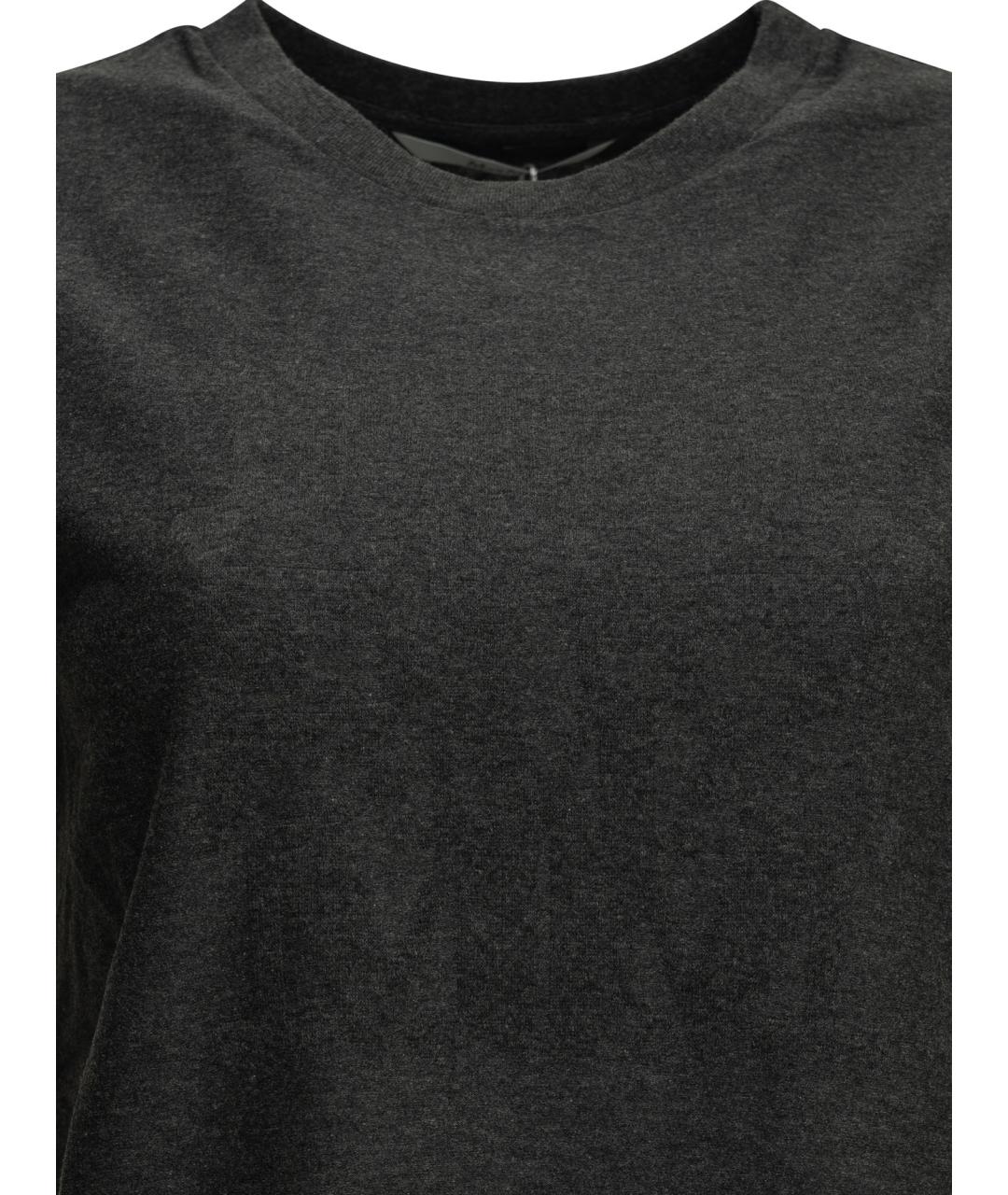 MAX MARA Серая хлопковая футболка, фото 3