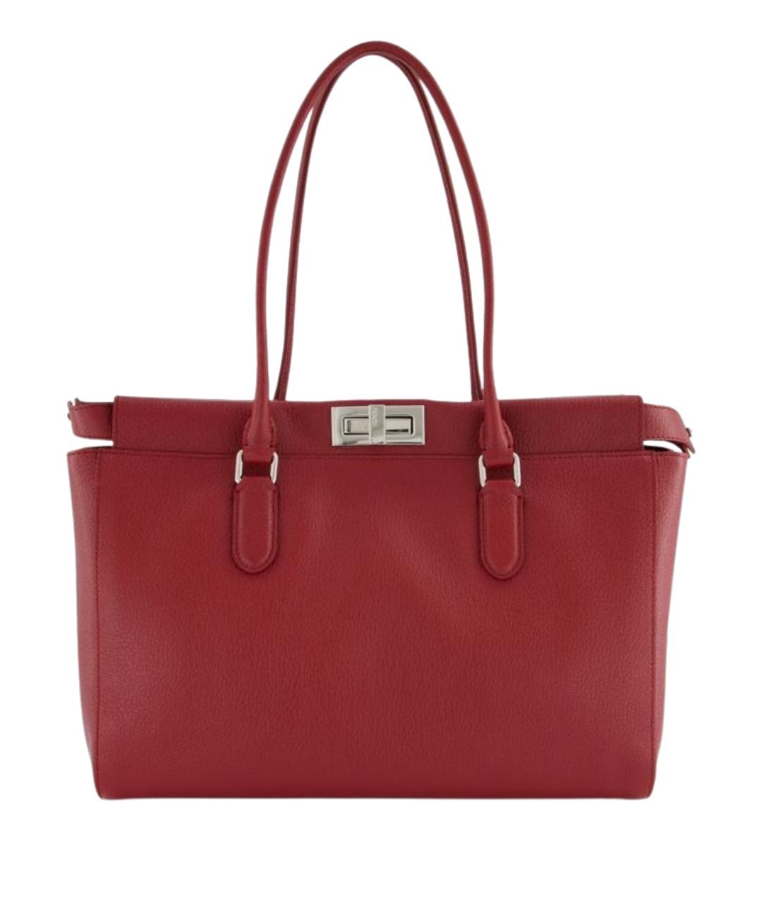 FENDI Красная кожаная сумка тоут, фото 1
