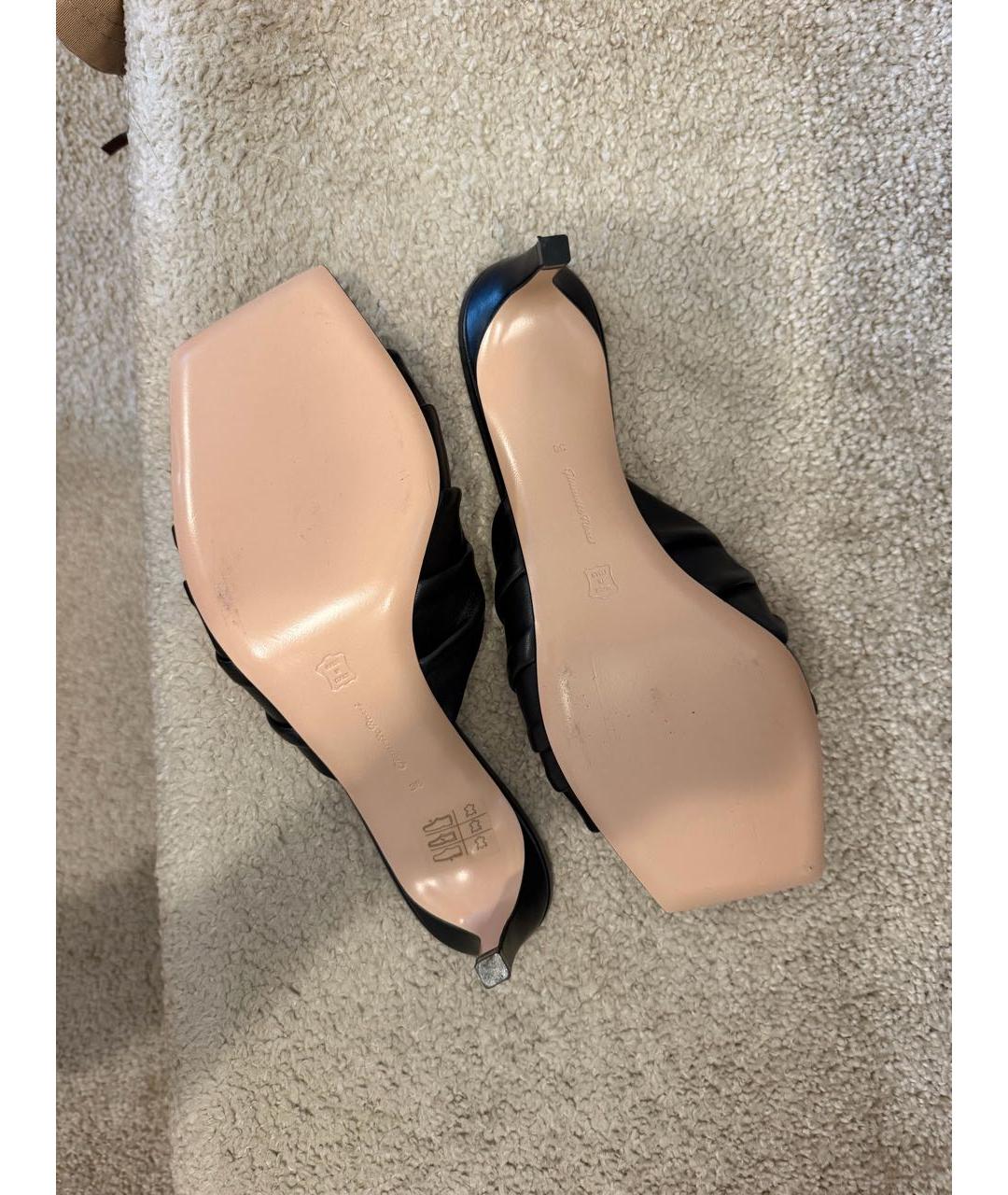 GIANVITO ROSSI Черные кожаные мюли, фото 7