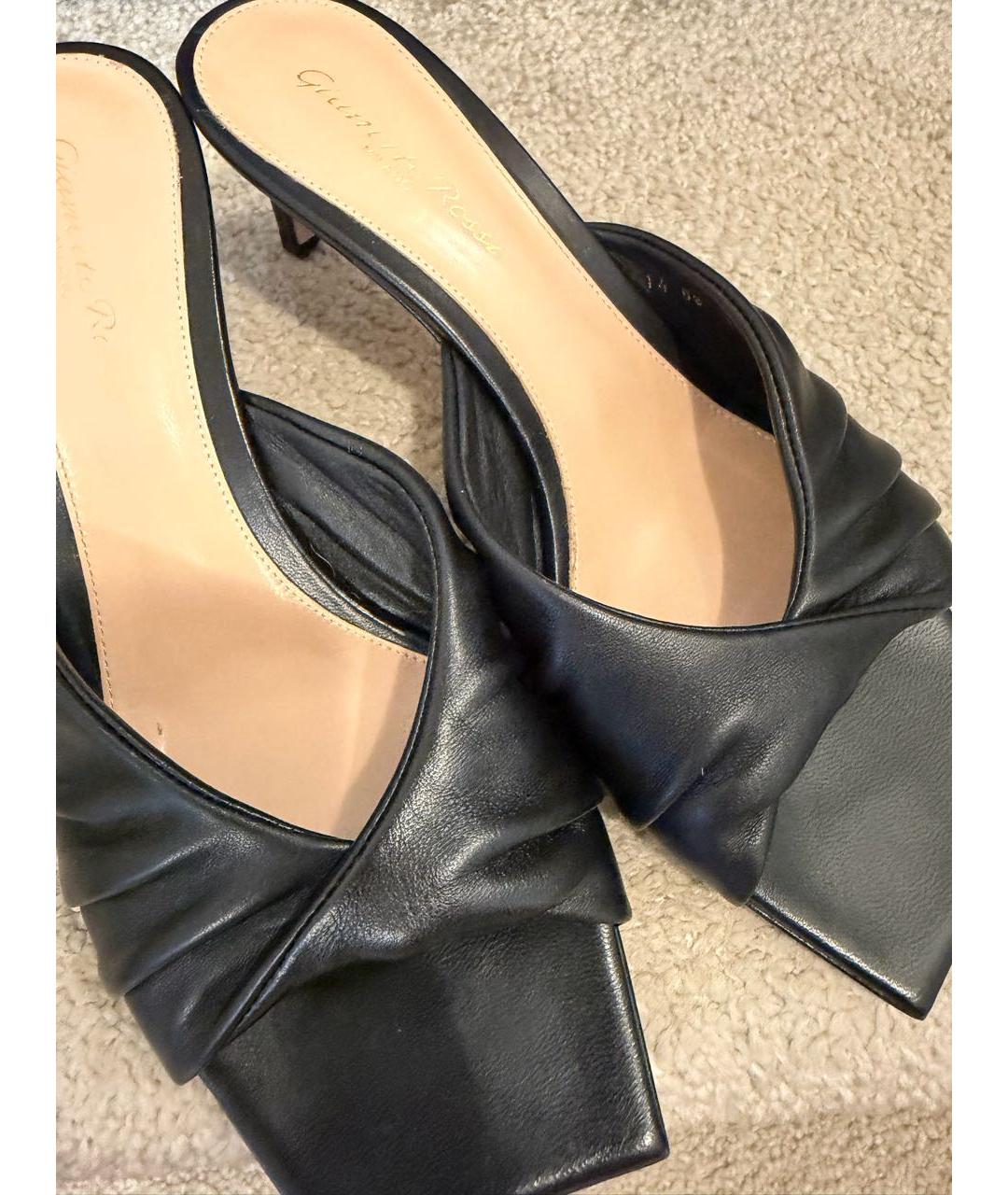 GIANVITO ROSSI Черные кожаные мюли, фото 6