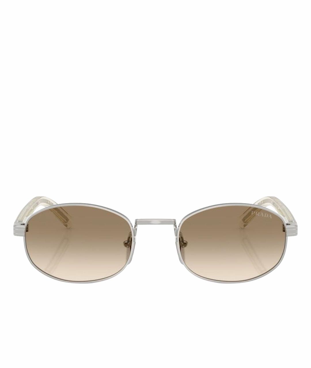 PRADA Коричневые металлические солнцезащитные очки, фото 1