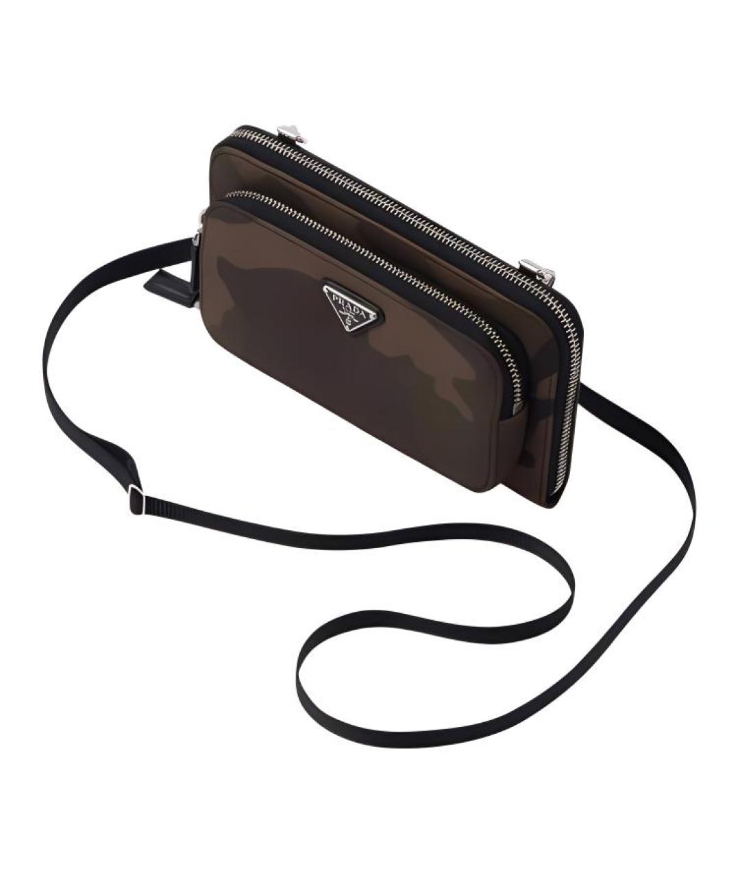 PRADA Коричневая кожаная сумка через плечо, фото 2