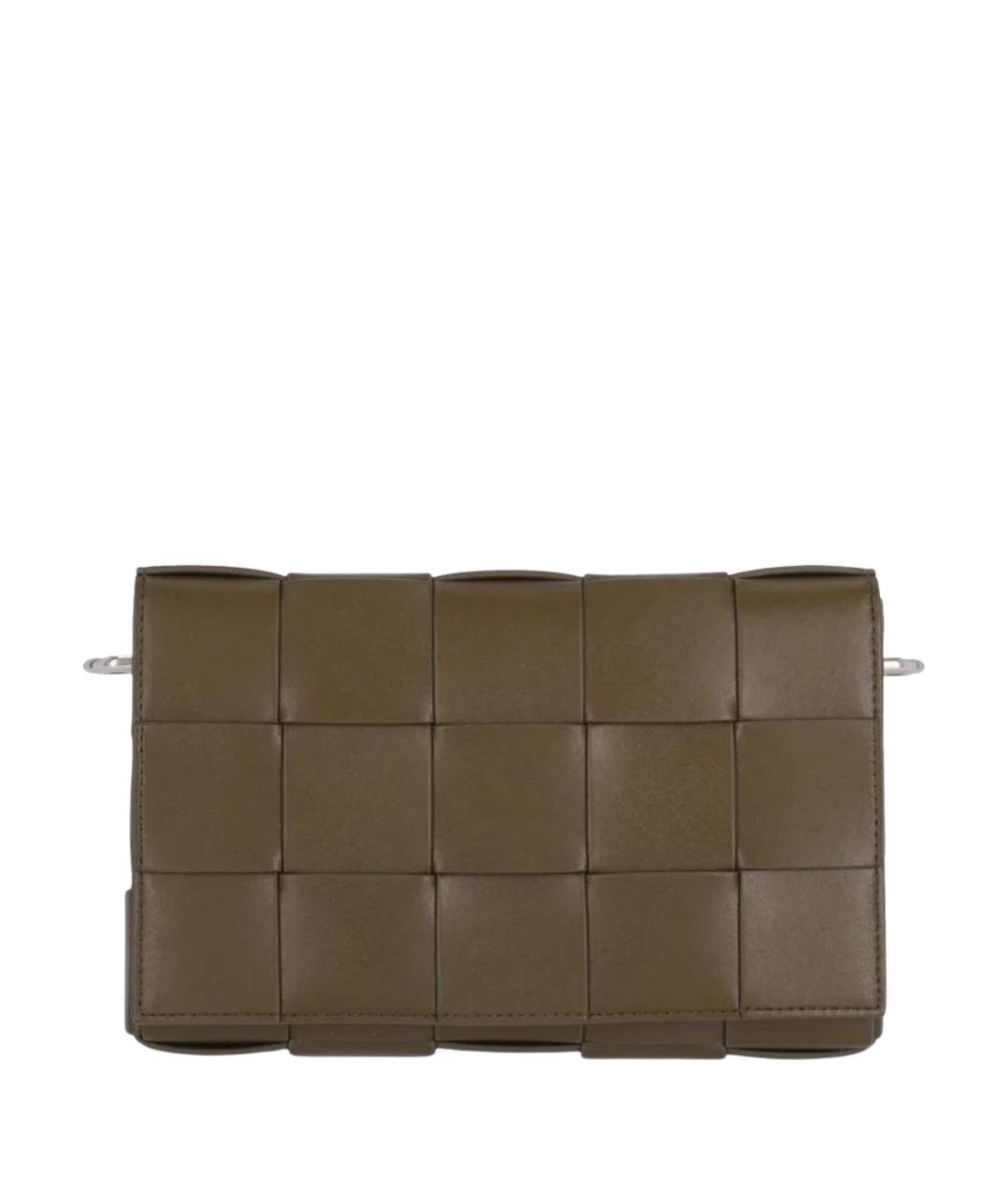 BOTTEGA VENETA Зеленая кожаная сумка на плечо, фото 1