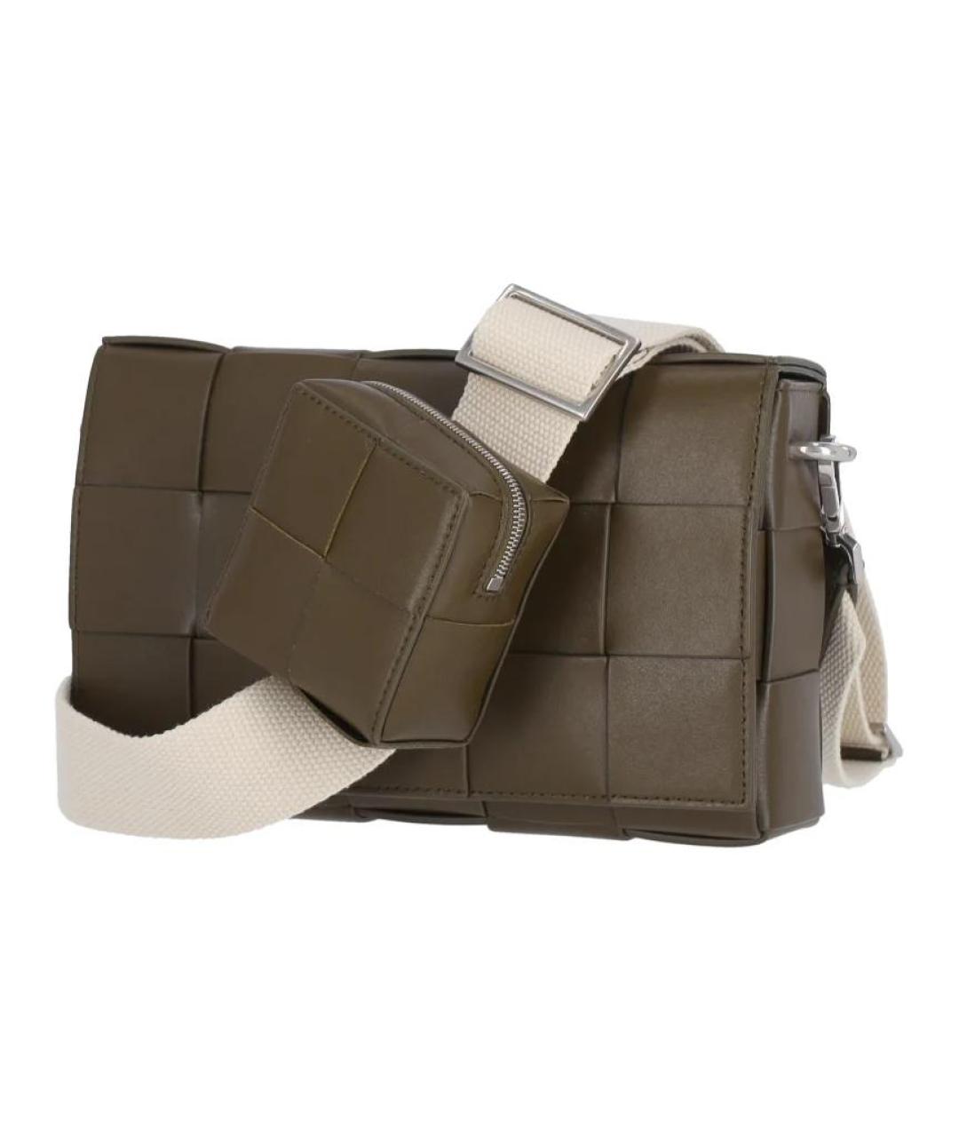 BOTTEGA VENETA Зеленая кожаная сумка на плечо, фото 2