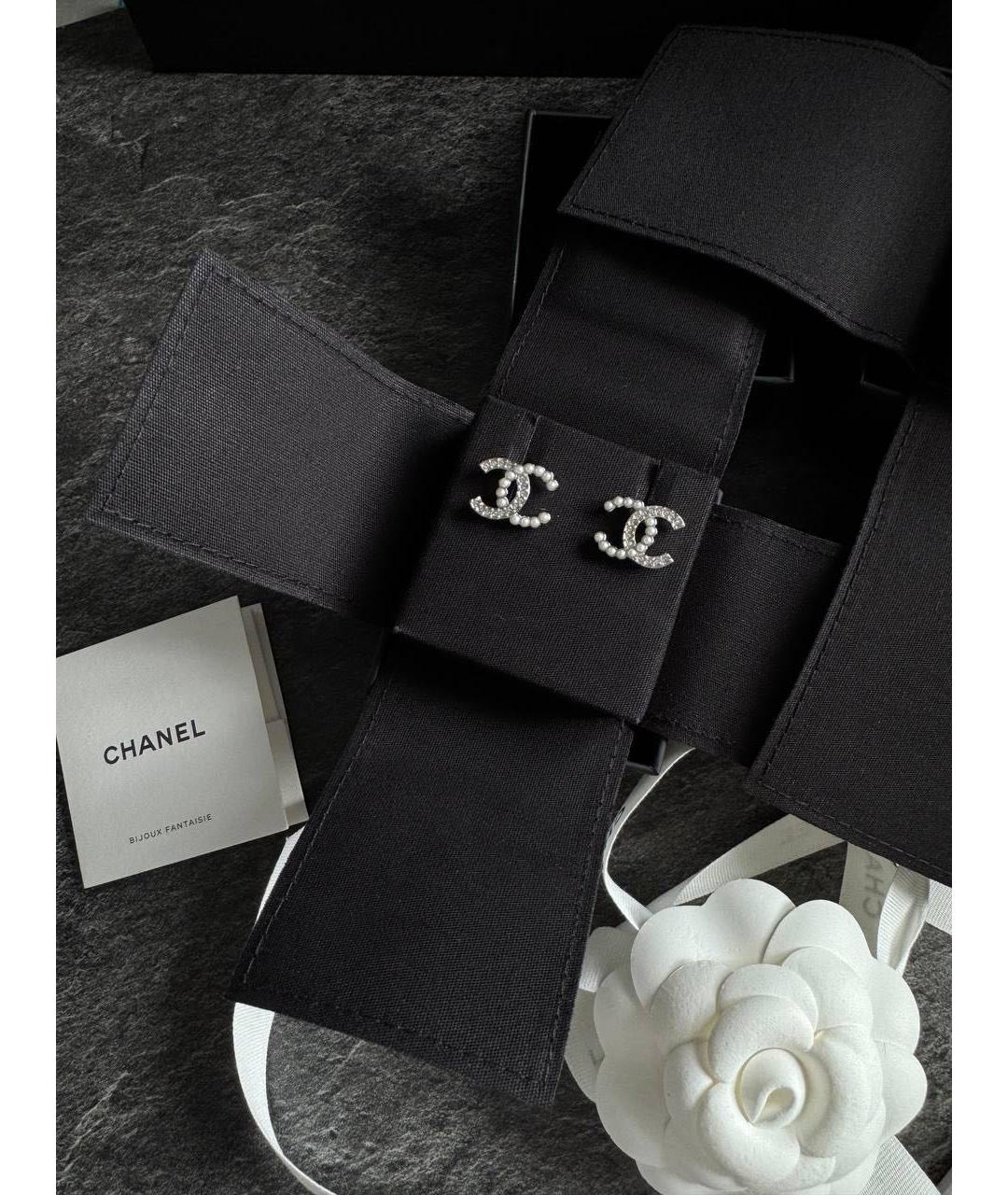 CHANEL Серебряные металлические серьги, фото 3