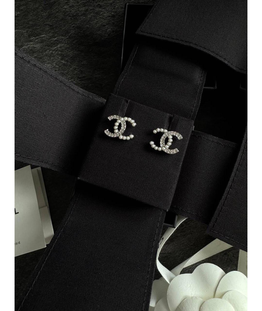 CHANEL Серебряные металлические серьги, фото 2
