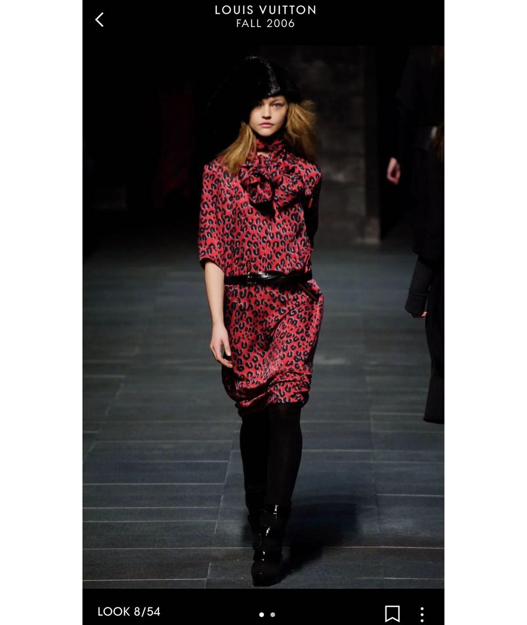 LOUIS VUITTON Красное вискозное коктейльное платье, фото 3