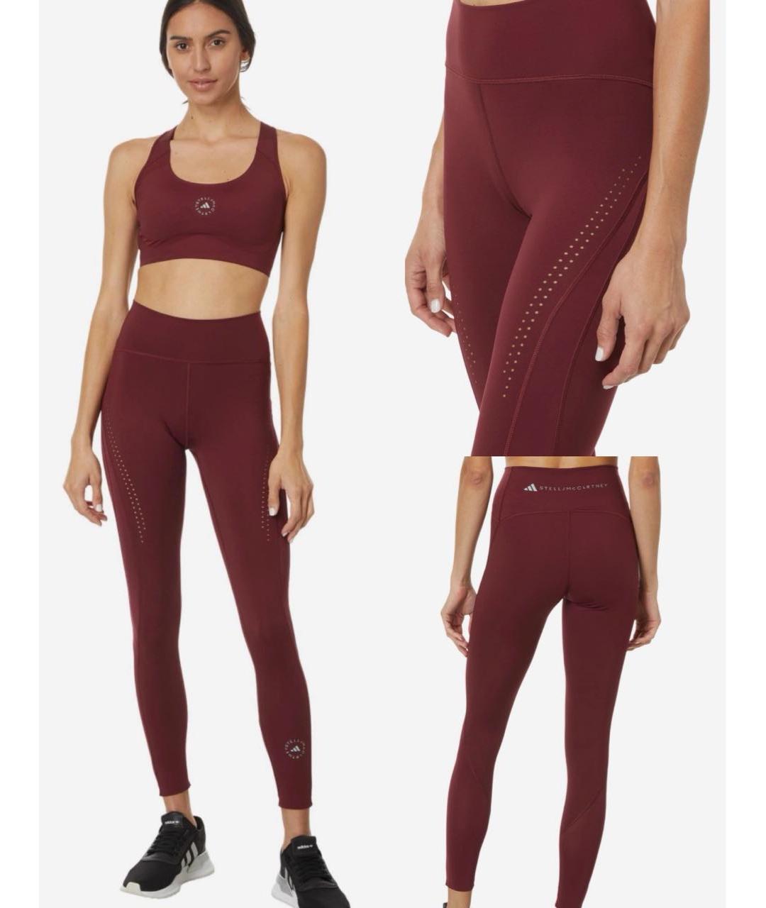 ADIDAS BY STELLA MCCARTNEY Бордовые леггинсы и велосипедки, фото 2