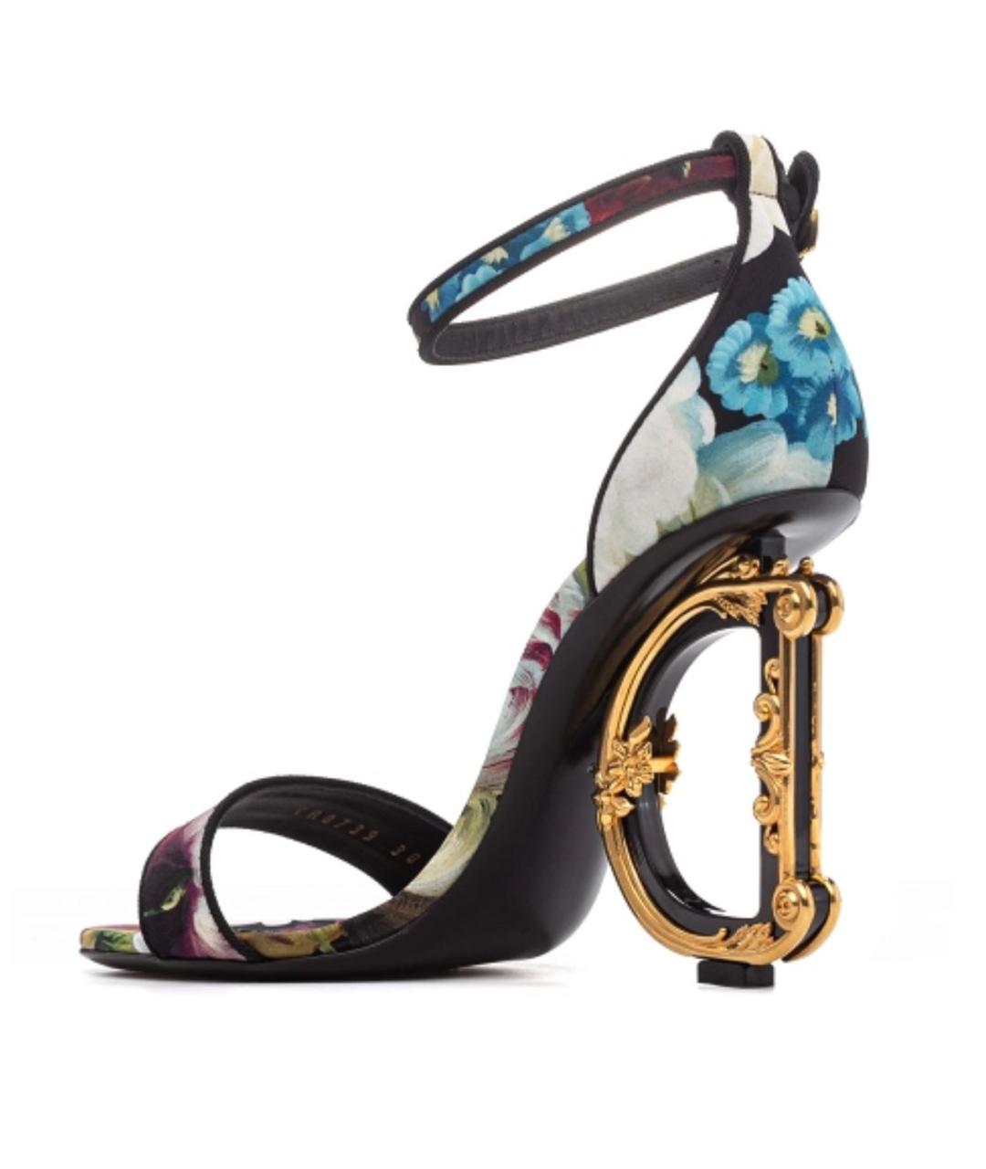 DOLCE&GABBANA Мульти текстильные босоножки, фото 3