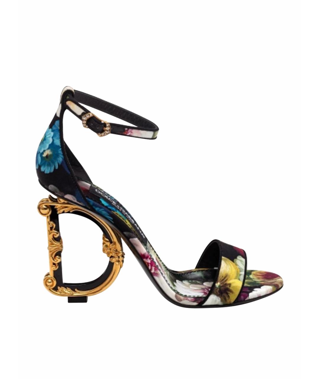 DOLCE&GABBANA Мульти текстильные босоножки, фото 1