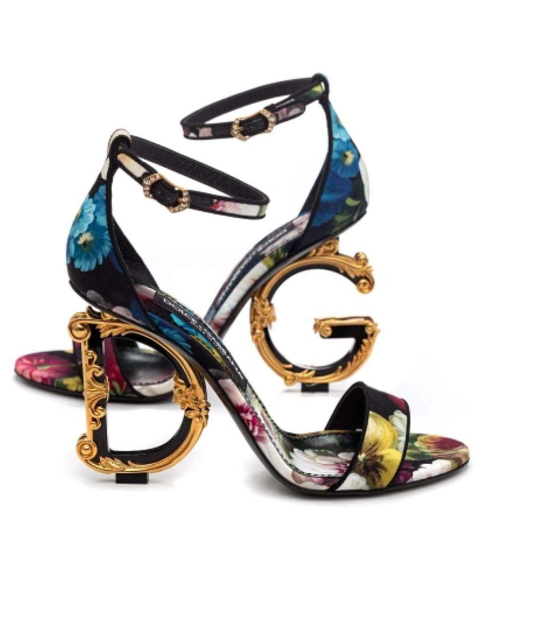 DOLCE&GABBANA Мульти текстильные босоножки, фото 5