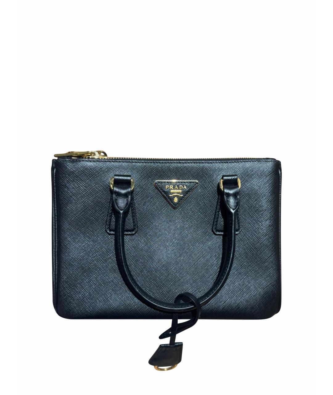 PRADA Черная кожаная сумка тоут, фото 1