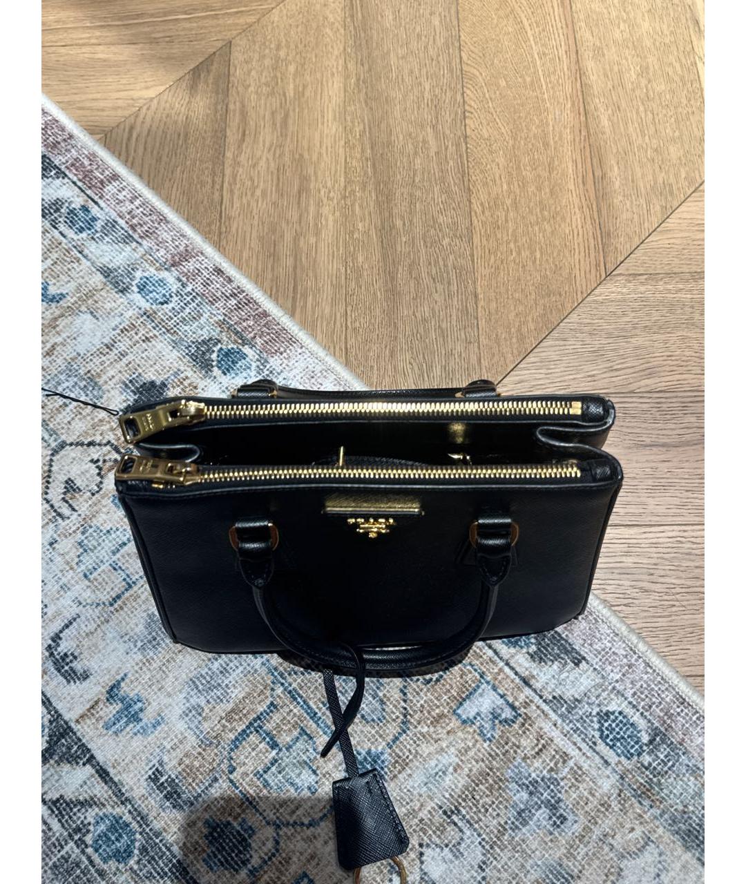 PRADA Черная кожаная сумка тоут, фото 3