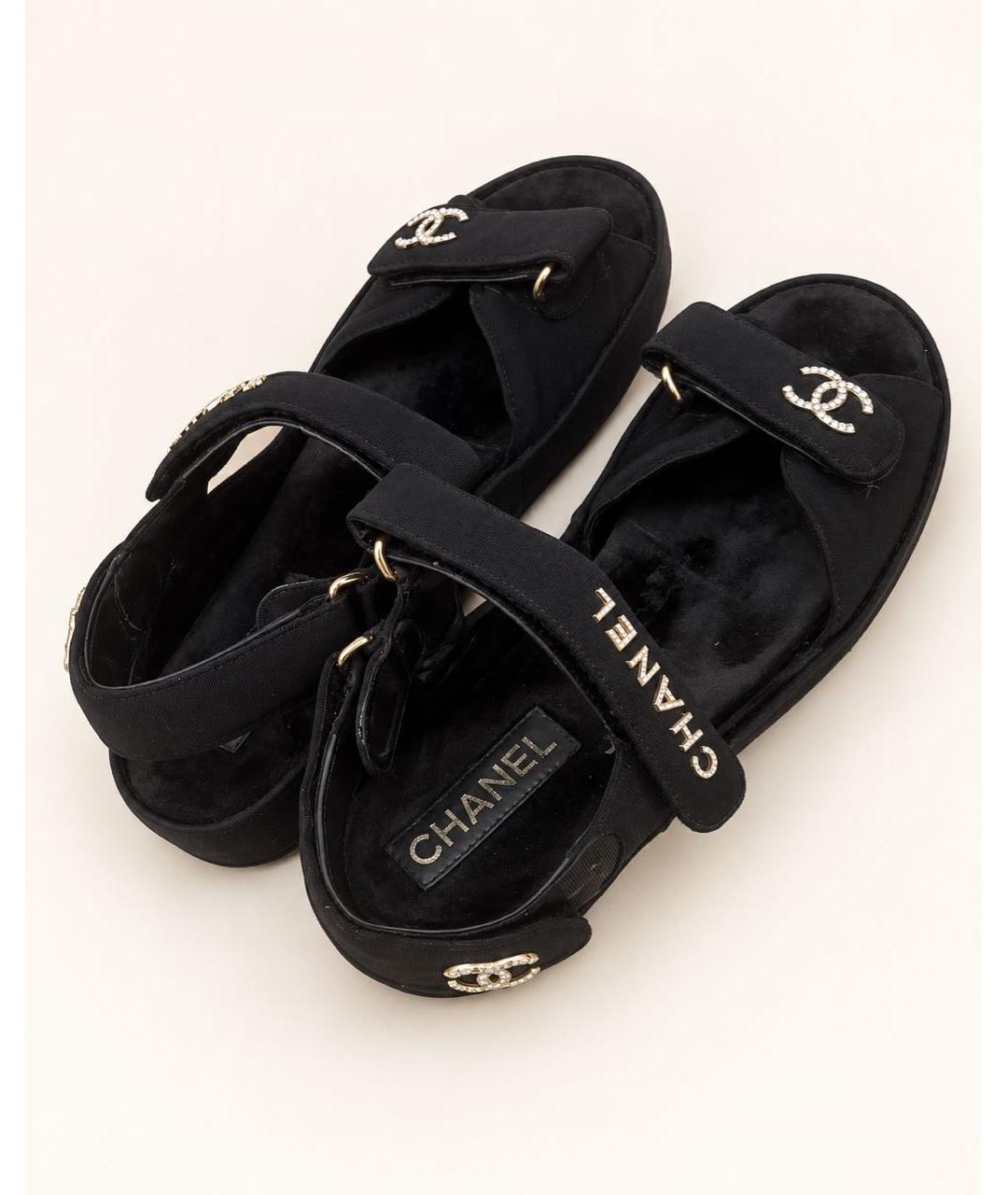 CHANEL Черные босоножки, фото 2