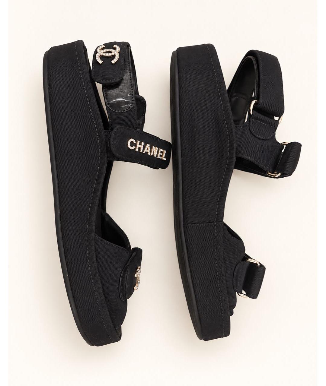 CHANEL Черные босоножки, фото 5