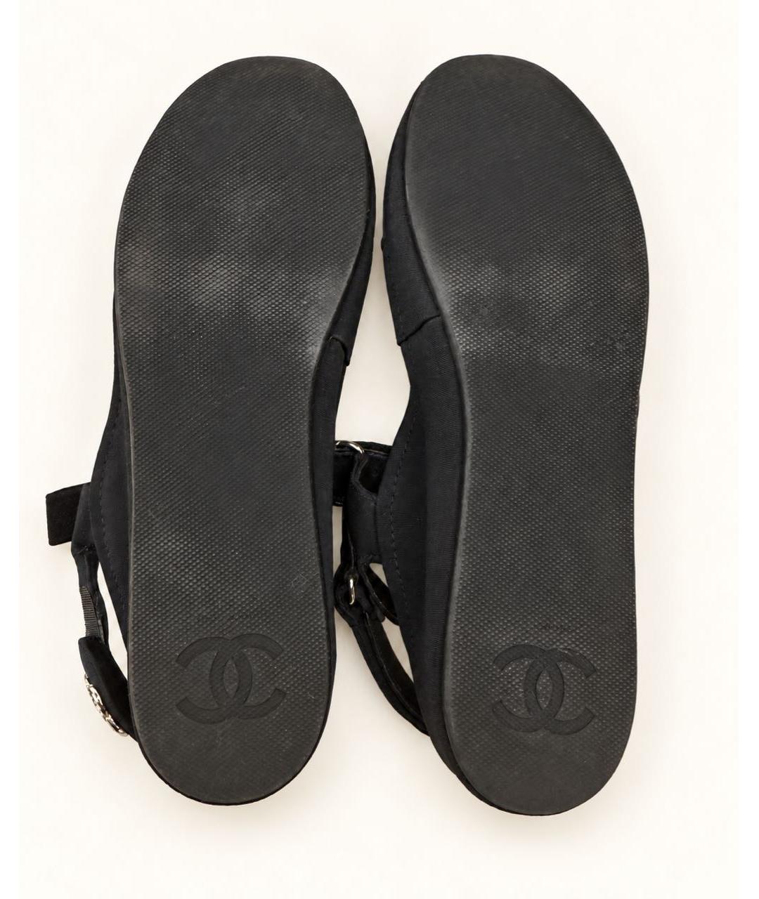 CHANEL Черные босоножки, фото 4