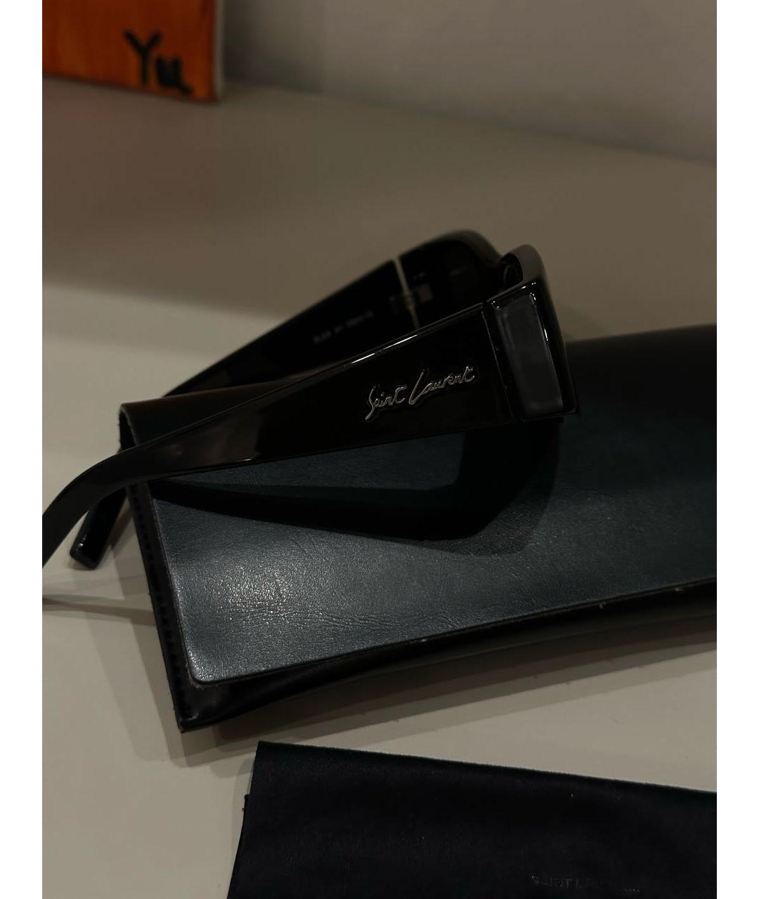SAINT LAURENT Черные пластиковые солнцезащитные очки, фото 2