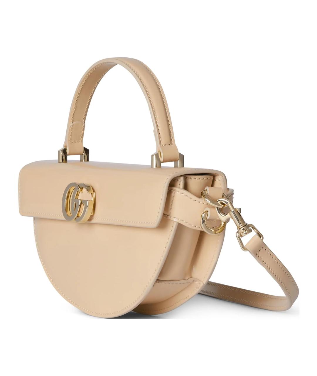 GUCCI Бежевая кожаная сумка через плечо, фото 2