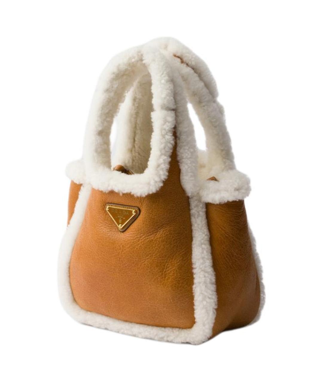 PRADA Бежевая кожаная сумка через плечо, фото 2