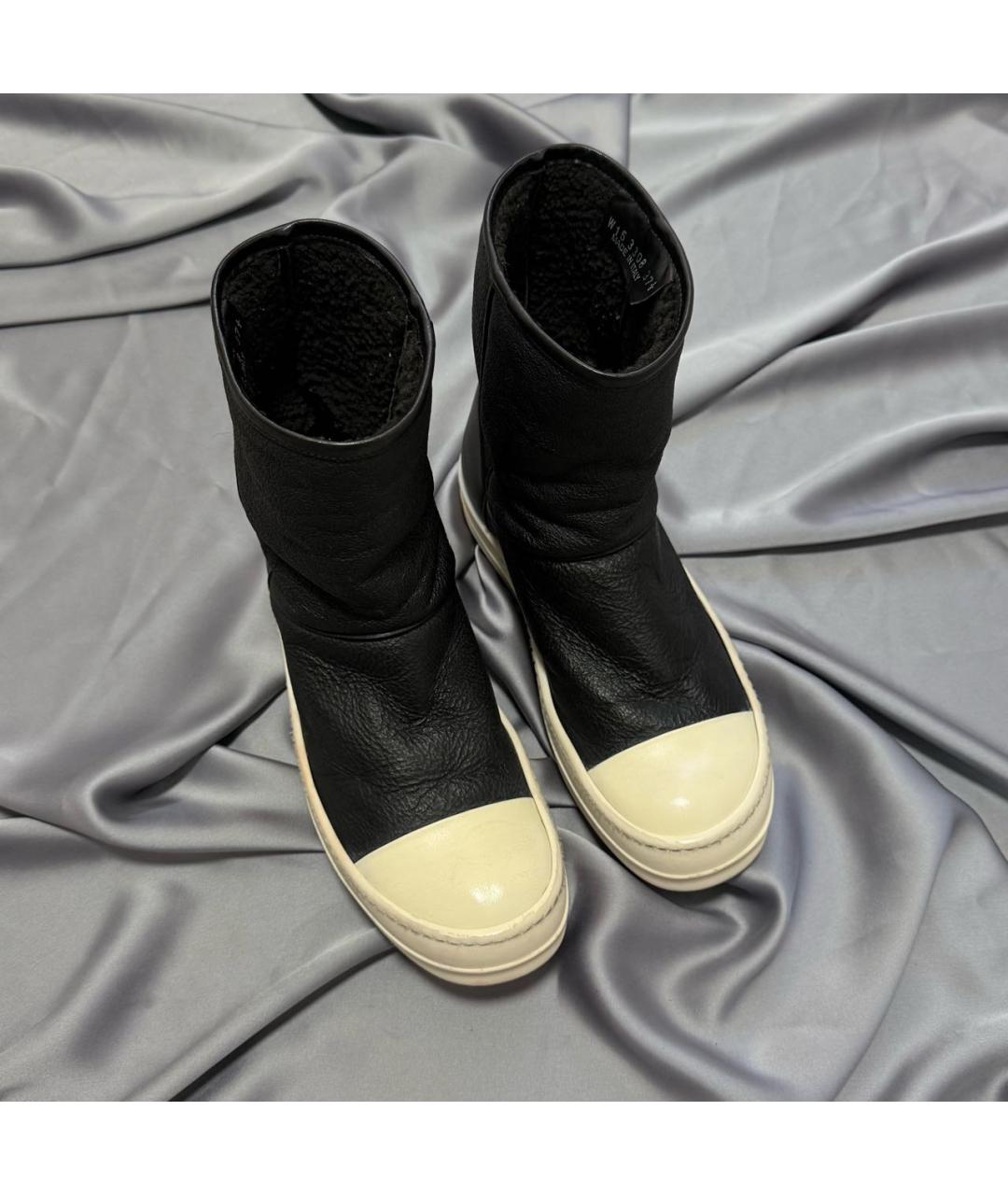RICK OWENS Черные кожаные полусапоги, фото 2