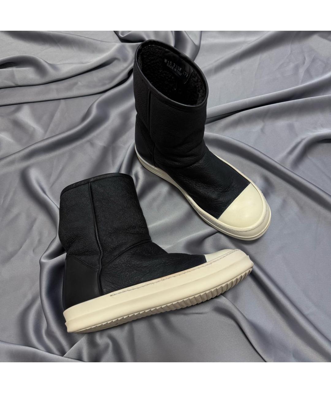 RICK OWENS Черные кожаные полусапоги, фото 7