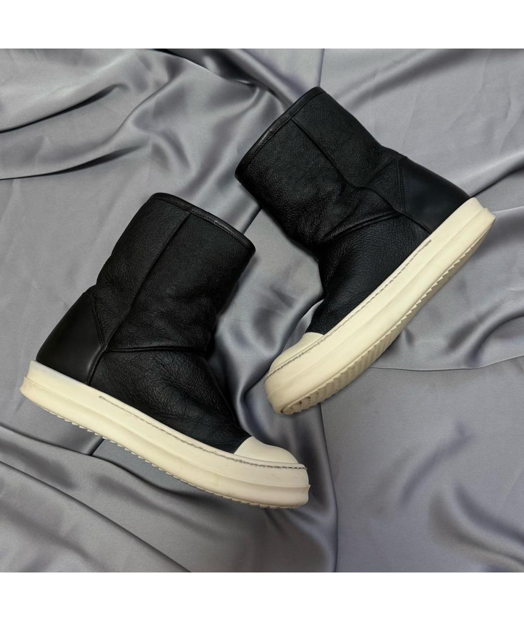 RICK OWENS Черные кожаные полусапоги, фото 8