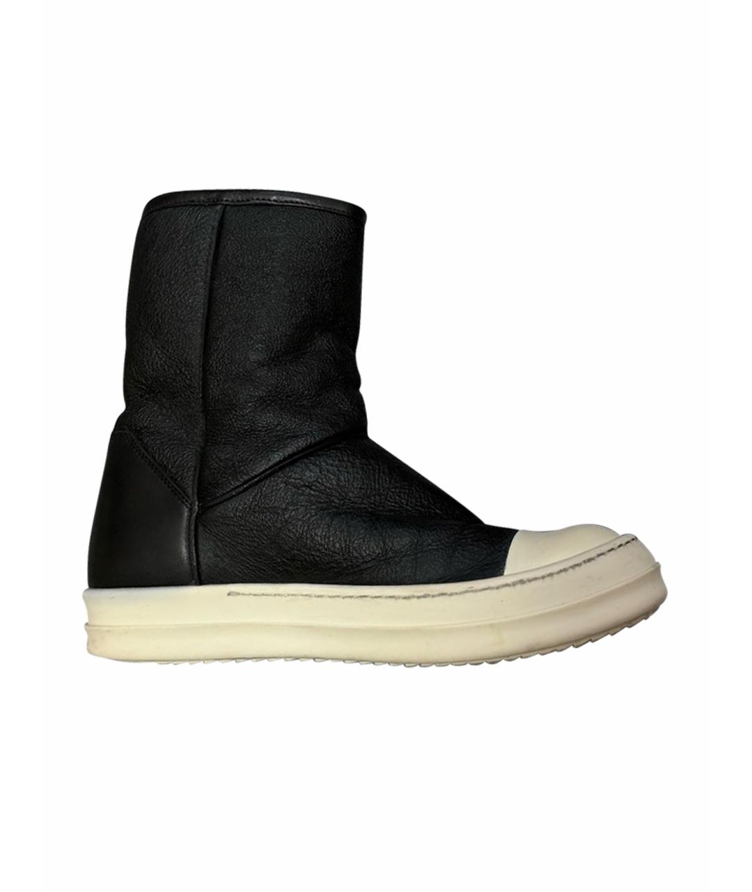 RICK OWENS Черные кожаные полусапоги, фото 1