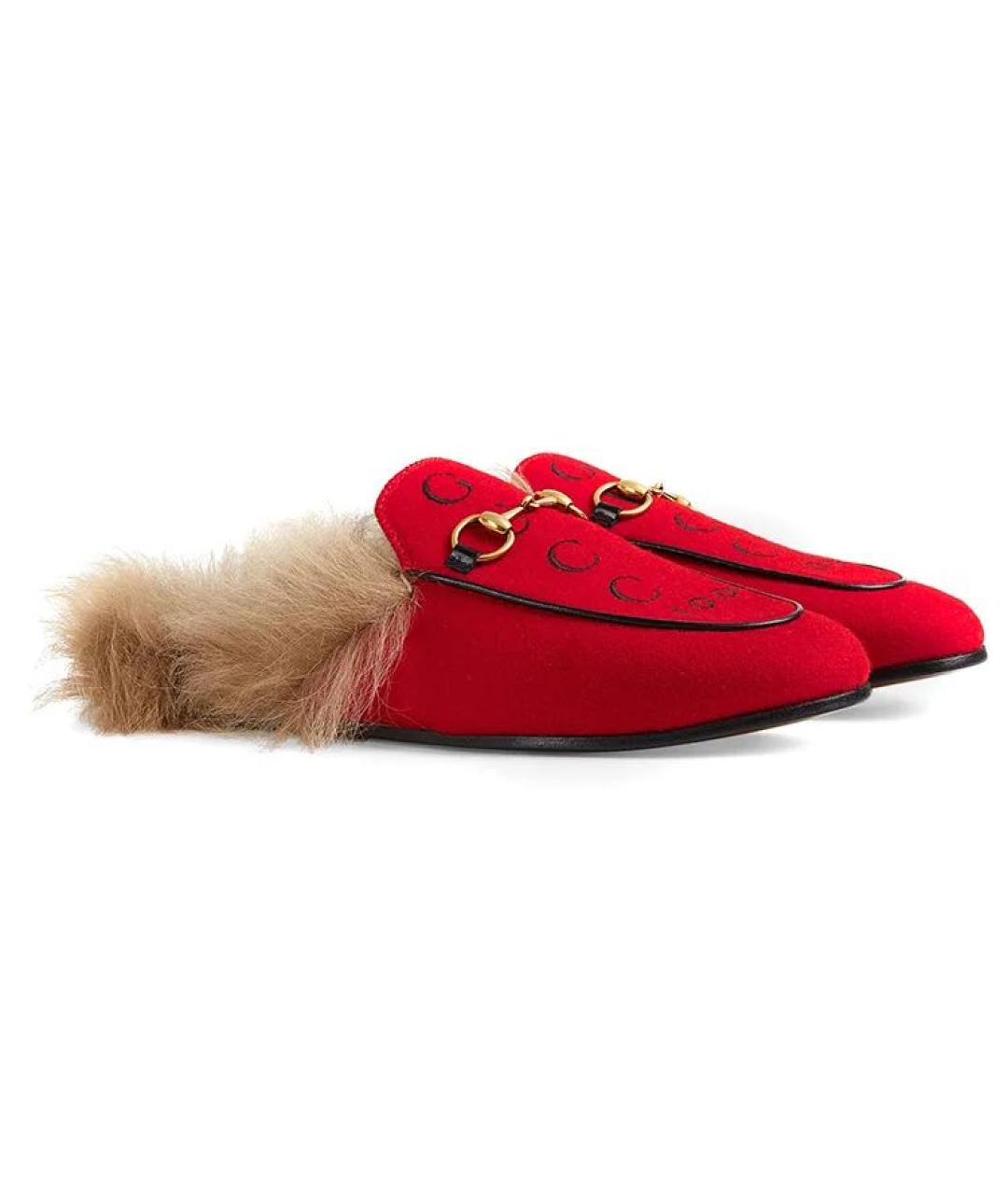 GUCCI Красные сабо, фото 2