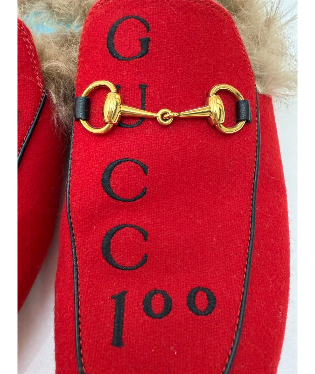 GUCCI Красные сабо, фото 4