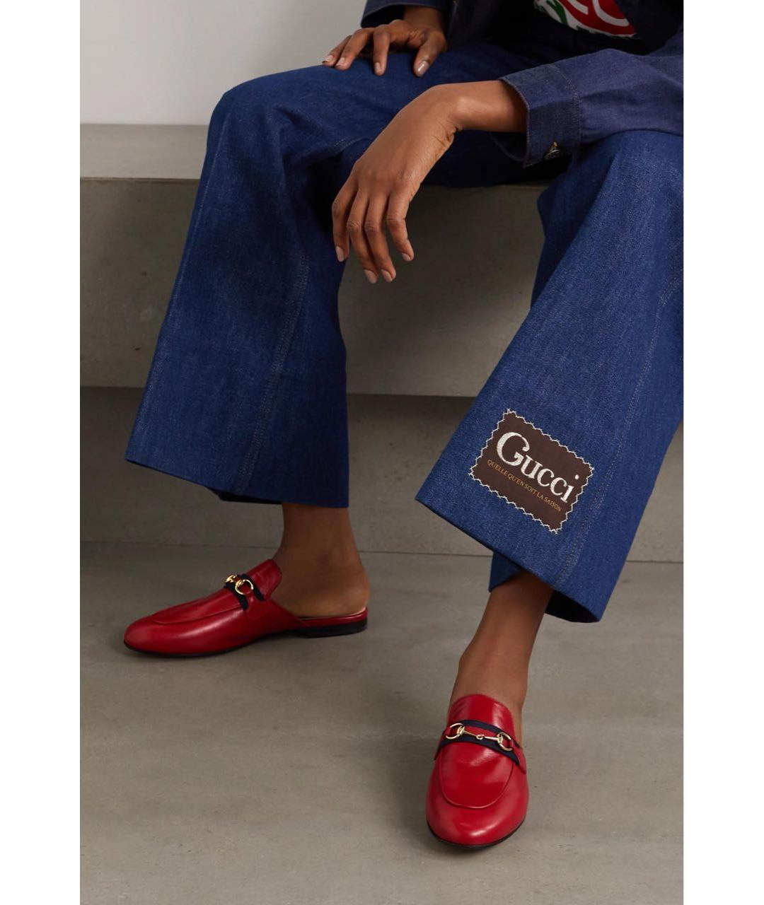 GUCCI Красные сабо, фото 6
