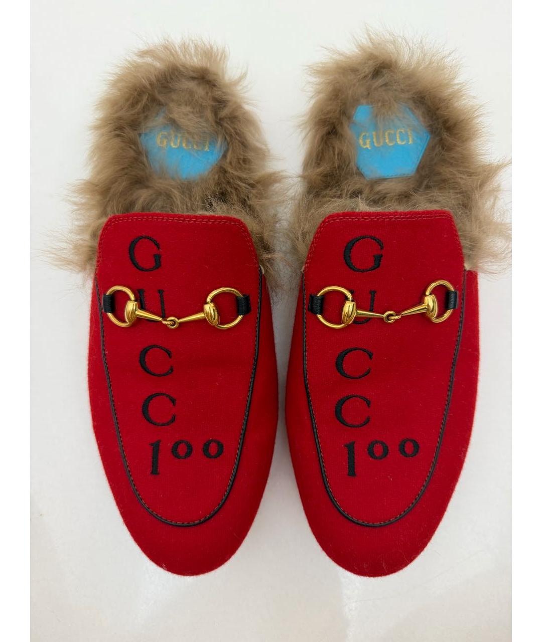 GUCCI Красные сабо, фото 3