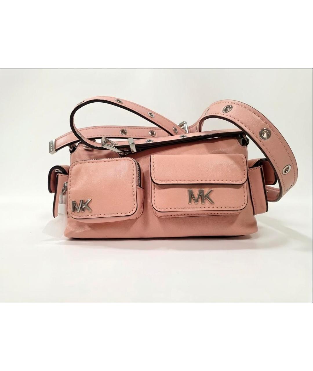 MICHAEL KORS Розовая кожаная сумка через плечо, фото 4