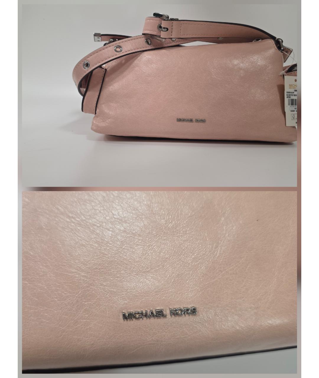 MICHAEL KORS Розовая кожаная сумка через плечо, фото 6