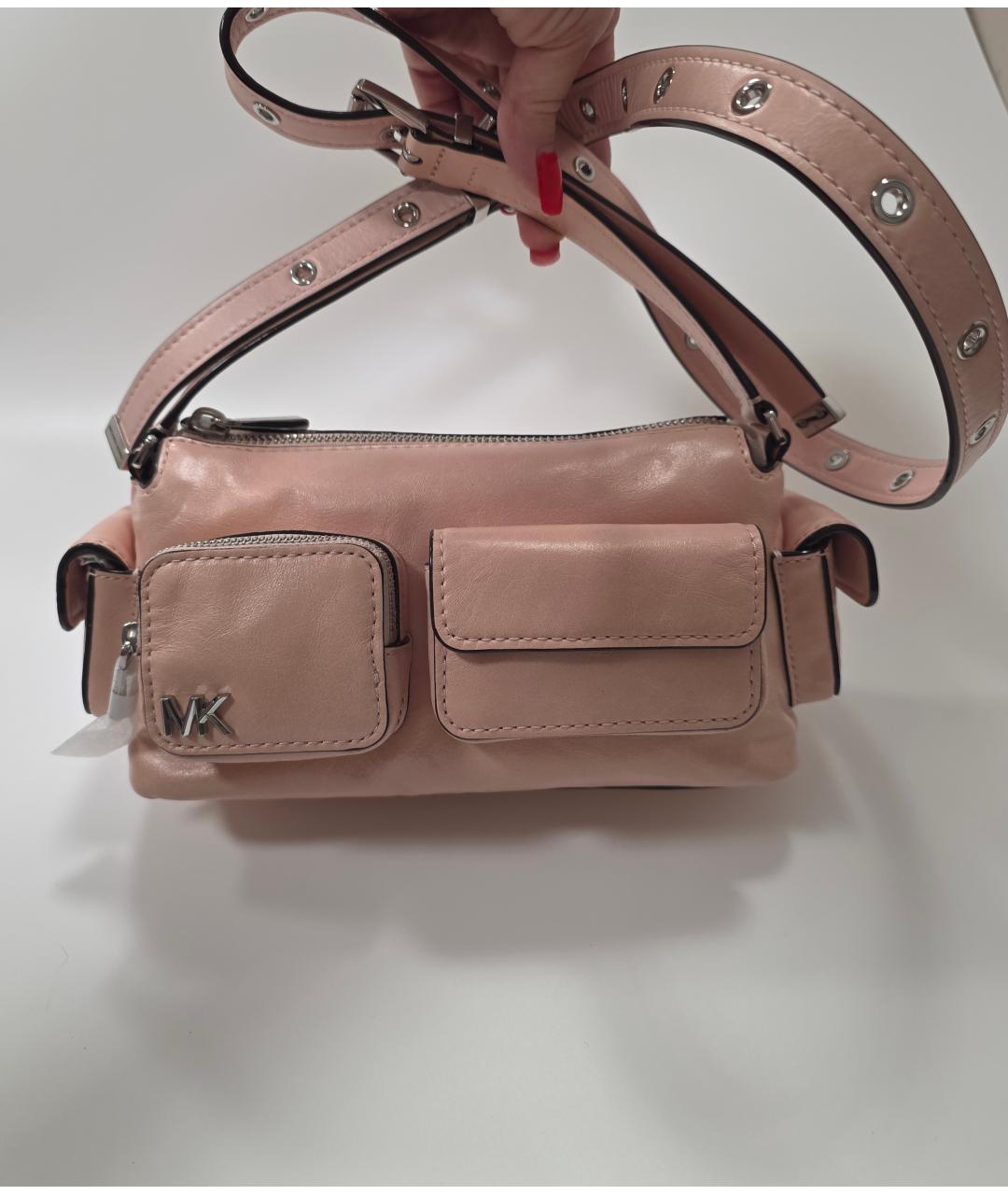MICHAEL KORS Розовая кожаная сумка через плечо, фото 5