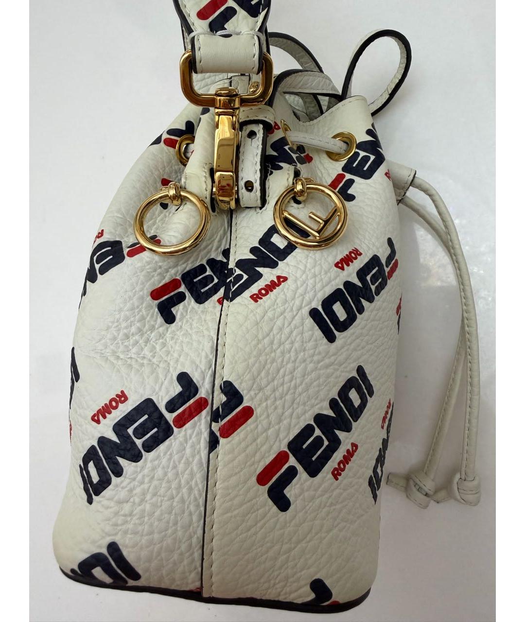 FENDI Белая кожаная сумка через плечо, фото 4