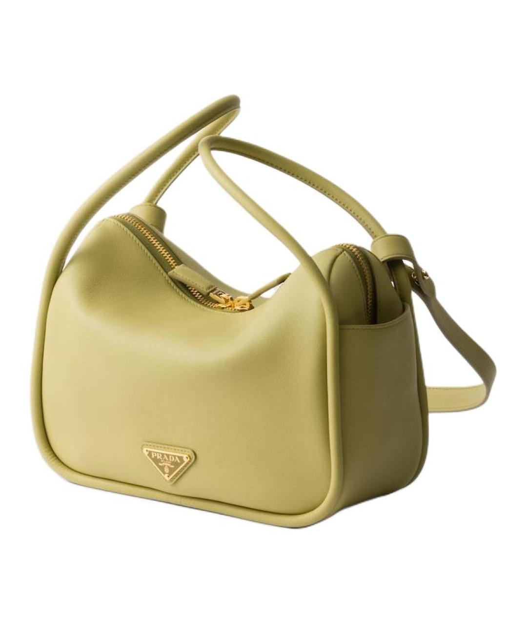 PRADA Салатовая кожаная сумка через плечо, фото 2