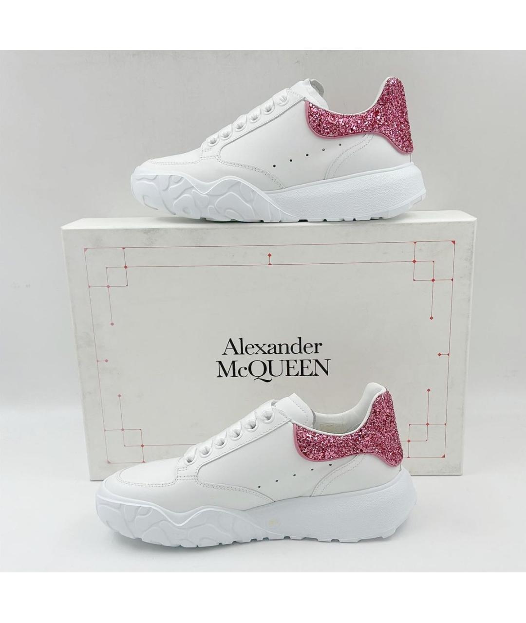 ALEXANDER MCQUEEN Белые кожаные кроссовки, фото 4