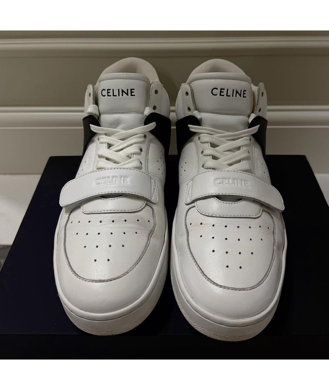 CELINE Белые кожаные кроссовки, фото 2