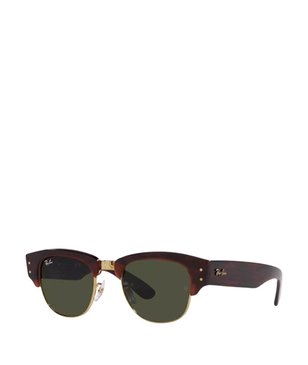RAY BAN Коричневые пластиковые солнцезащитные очки, фото 1