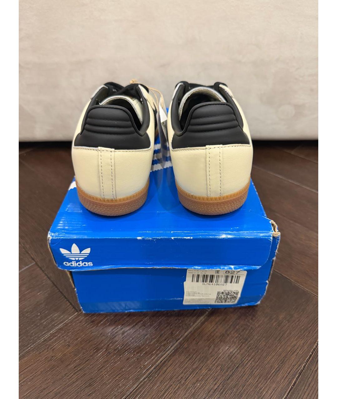 ADIDAS Бежевые кожаные кеды, фото 3