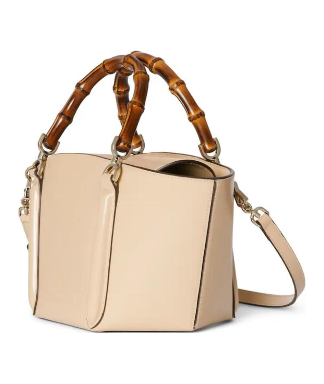 GUCCI Бежевая кожаная сумка через плечо, фото 2