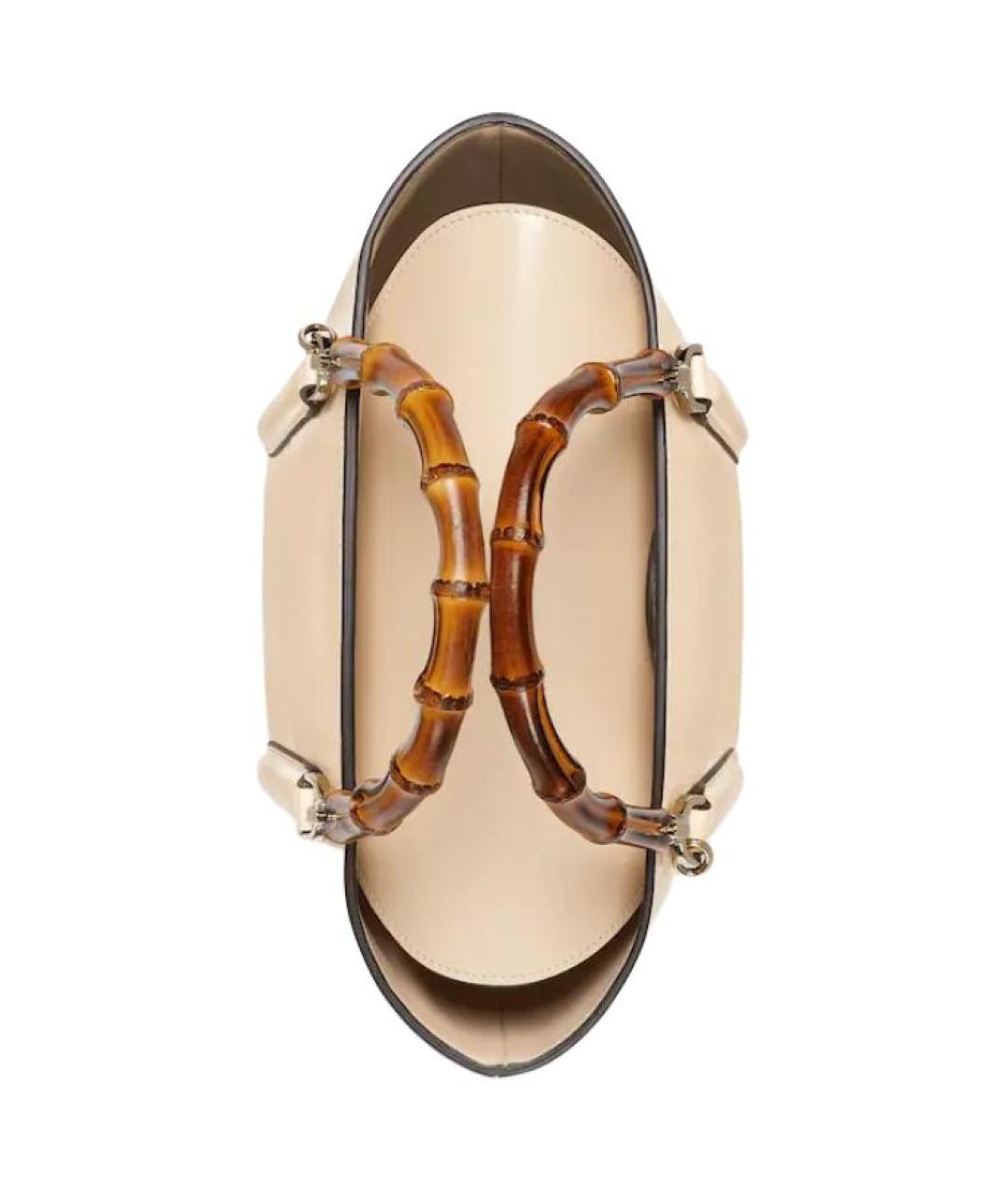 GUCCI Бежевая кожаная сумка через плечо, фото 5
